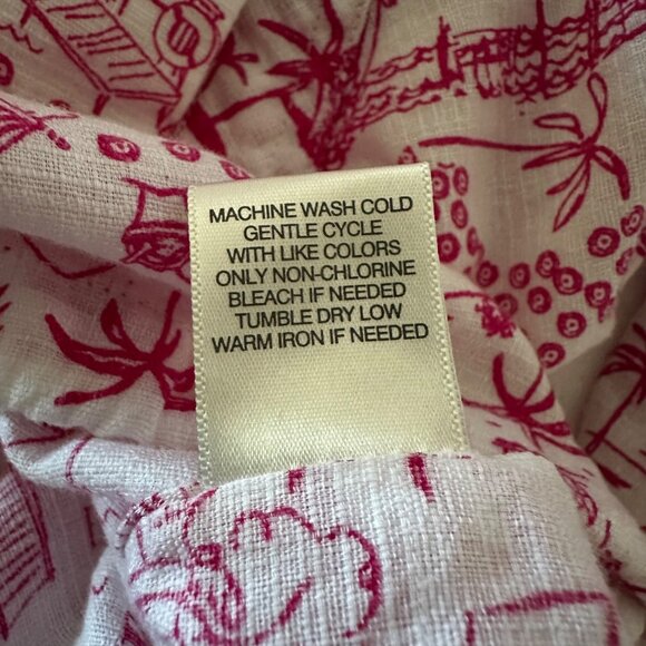 Christopher & Banks Hooded Top Size M Pullover Pink White Scenic Print Vacation - Picture 5 of 9